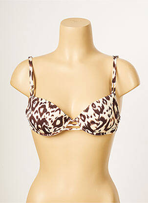 Sutien de costum de baie elasticitate top sutien push-up bej ANTIGEL femeie