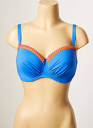 Sutien de costum de baie elasticitate top sutien modelat albastru ANTIGEL femeie