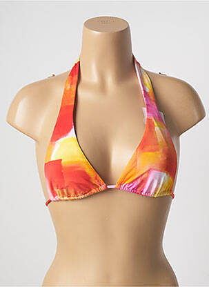 Sutien de costum de baie elasticitate top triunghiuri portocalie CHERRY BEACH femeie