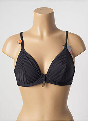 Sutien de costum de baie elasticitate sutien cupe întregi cu decolteu înalt negru CHERRY BEACH femeie