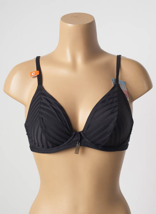 Sutien de costum de baie elasticitate sutien cupe întregi cu decolteu înalt negru CHERRY BEACH femme