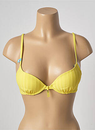 Sutien de costum de baie elasticitate top sutien push-up galben CHERRY BEACH femeie
