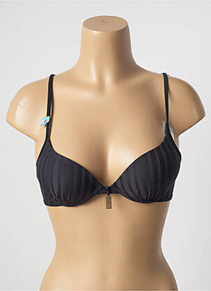 Sutien de costum de baie elasticitate top sutien push-up negru CHERRY BEACH femeie