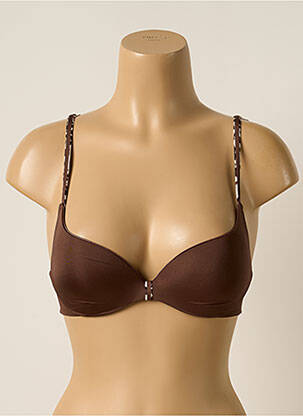 Sutien efect material satinat top sutien push-up maro CHANTELLE femeie