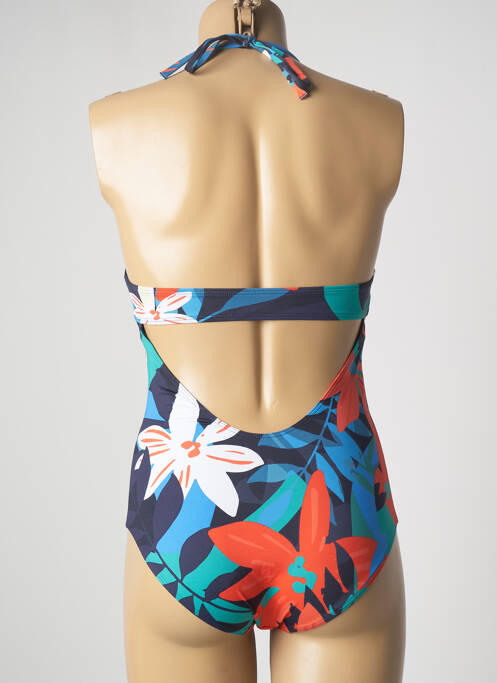 Costum de baie dintr-o singură piesă închidere cu legături de legat top triunghiuri albastru SIMONE PERELE femme