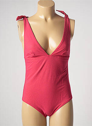 Costum de baie dintr-o singură piesă efect material satinat top triunghiuri roz SIMONE PERELE femeie
