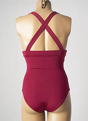 Costum de baie dintr-o singură piesă efect material satinat top triunghiuri roșu SIMONE PERELE femeie