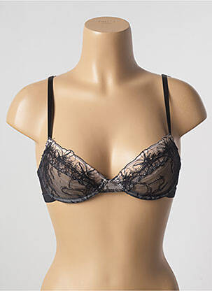 Sutien efect material satinat sutien cupe întregi cu decolteu înalt negru PASSIONATA femeie