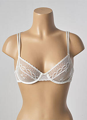 Sutien broderie sutien cupe întregi cu decolteu înalt alb PASSIONATA femeie