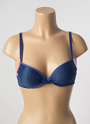 Sutien efect material satinat top sutien push-up albastru PASSIONATA femeie