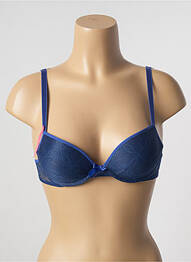 Sutien efect material satinat top sutien push-up albastru PASSIONATA femeie