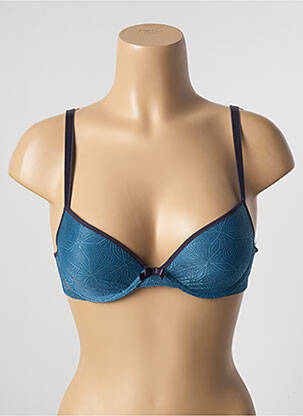 Sutien efect material satinat top sutien push-up albastru PASSIONATA femeie