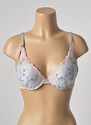 Sutien efect material satinat top sutien push-up albastru PASSIONATA femeie
