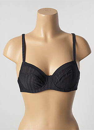 Sutien efect material satinat sutien cupe întregi cu decolteu înalt negru ALLUMETTE femeie