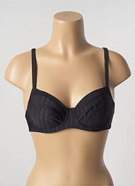 Sutien efect material satinat sutien cupe întregi cu decolteu înalt negru ALLUMETTE femme