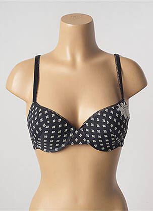 Sutien efect material satinat top sutien push-up negru ALLUMETTE femeie
