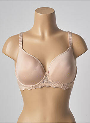 Sutien efect material satinat top sutien modelat culoare piersică SIMONE PERELE femeie