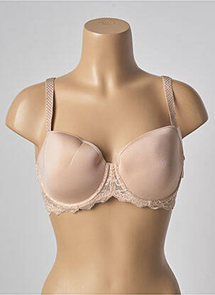 Sutien efect material satinat top sutien modelat culoare piersică SIMONE PERELE femeie