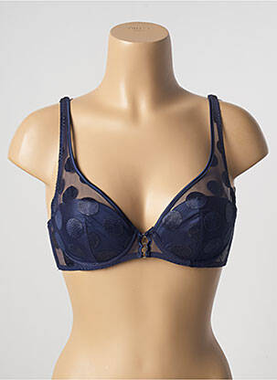 Sutien broderie top sutien modelat albastru IMPLICITE femeie