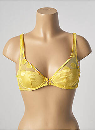 Sutien broderie top sutien modelat galben IMPLICITE femeie