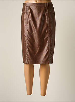 Fustă midi croială dreaptă maro JUMFIL femme