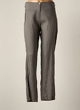 Pantalon drept închidere cu fermoar sub clapetă cu nasturi mărime normală gri LAUREN VIDAL femme