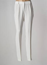 Pantalon slim talie elastică mărime normală alb JUMFIL femeie