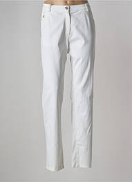 Pantalon slim țesătură poplin talie înaltă bej JUMFIL femeie