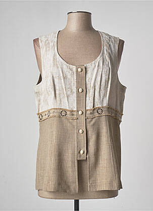 Vestă fără mâneci bej JUMFIL femeie