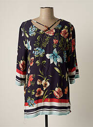 Bluză imprimeu floral mâneci 3/4 albastru FRED SABATIER femme