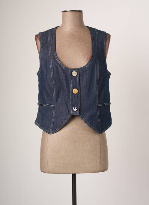 Vestă fără mâneci țesătură melanj albastru JUMFIL femme