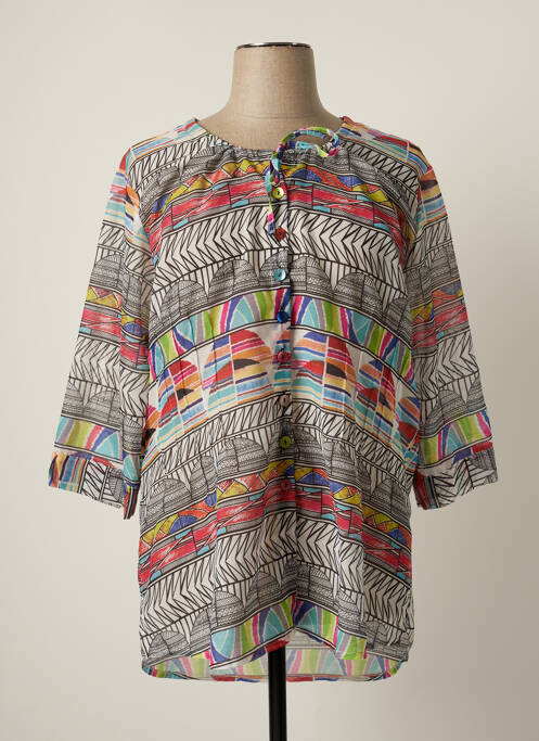 Tunică mâneci lungi închidere cu nasturi pe față roșu JUMFIL femme