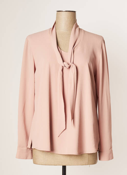 Bluză manșete cu nasturi și deschidere mâneci lungi roz JUMFIL femme