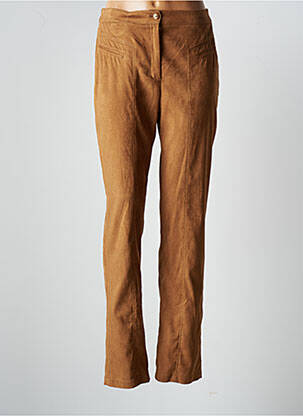 Pantalon slim talie elastică mărime normală maro JUMFIL femeie