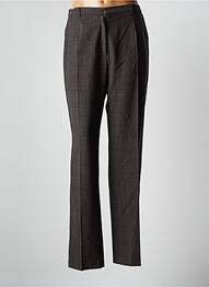 Pantalon drept închidere cu fermoar sub clapetă cu nasturi mărime normală maro JUMFIL femme