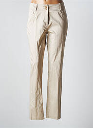 Pantalon slim țesătură poplin mărime normală bej QUATTRO femme