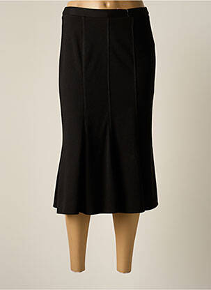 Fustă midi croială dreaptă evazată la bază negru JUMFIL femeie