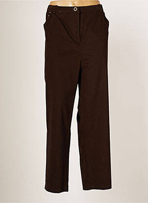 Pantalon drept talie elastică mărime normală maro JUMFIL femeie