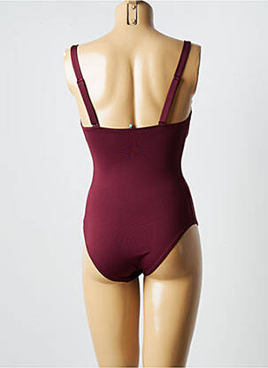 Costum de baie dintr-o singură piesă efect material satinat sutien cu susținere înaltă și burete detașabil violet PRINCESSE TAM-TAM femeie