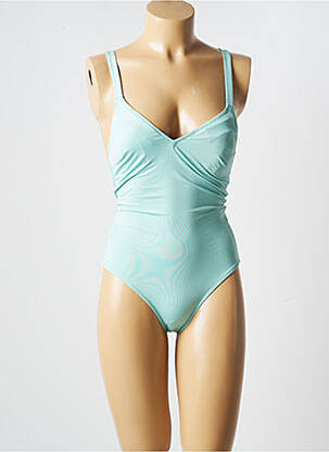 Costum de baie dintr-o singură piesă efect material satinat verde PRINCESSE TAM-TAM femeie