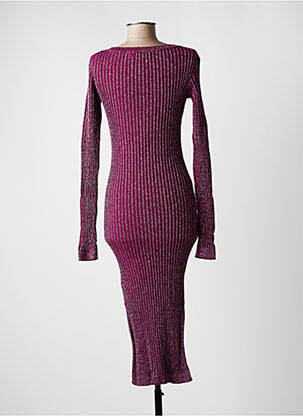 Rochie midi mâneci lungi mâneci lungi violet GUESS femeie