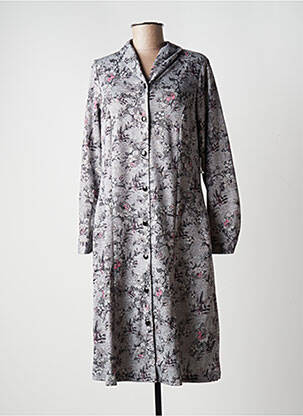 Rochie midi imprimeu floral mâneci lungi gri DAMART femeie