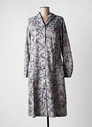 Rochie midi imprimeu floral mâneci lungi gri DAMART femeie
