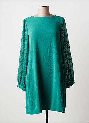 Rochie scurtă croială fluidă mâneci lungi verde VICTORIO & LUCCHINO femeie
