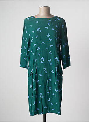 Rochie midi croială fluidă mâneci lungi verde ZYGA femeie