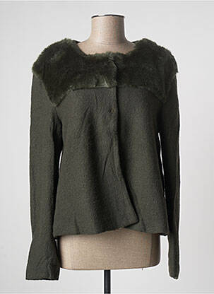 Jachete casual guler rotund verde KOSMIKA femeie