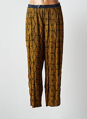 Pantalon larg țesătură crep mărime normală galben #OOTD femeie