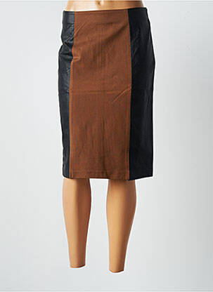 Fustă midi elasticitate maro POUSSIERE D'ETOLE femme