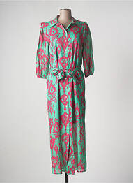 Rochie lungă imprimeu fantezie mâneci 3/4 verde BEAUMONT femeie