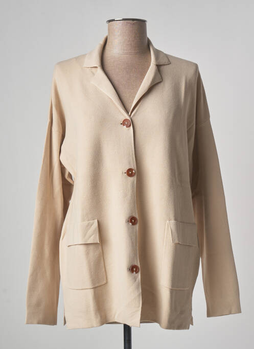 Vestă cu mâneci lungi bej YERSE femeie